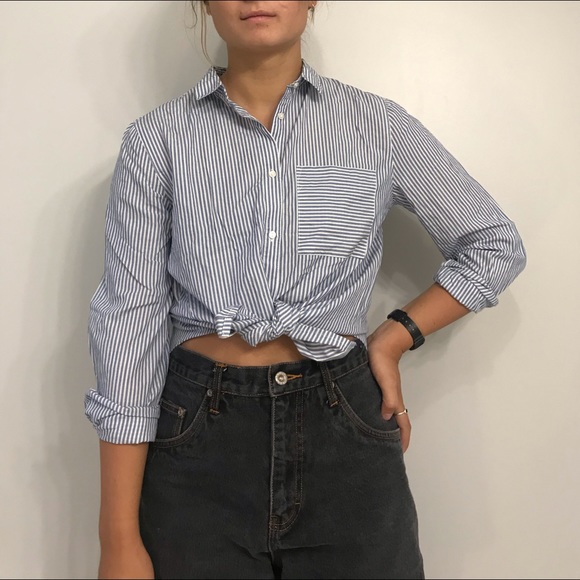 H&M LONG SLEEVE STRIPED BUTTON UP! - Picture 5 of 5